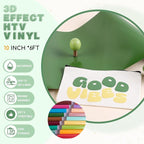 Tintnut Medium Forest Green Puff HTV Vinyl Roll, easy cut & weed, stretch - Image 2