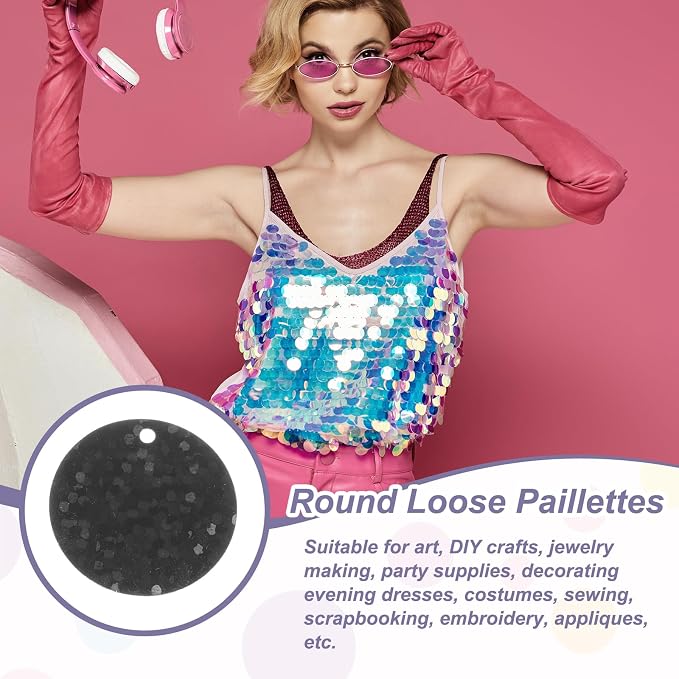 MECCANIXITY 700 Pcs Flat Round Sequins 15mm/0.6 Inch Loose Paillettes Craft - Image 4
