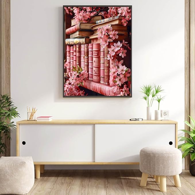 Meothan Diamond Art Kits for Adults Flowers Bookshelf Diamond Painting Kits for - Image 4