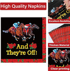 Qyeahkj 100PCS Derby Day Plates and Napkins Party Supplies Horse Racing - Image 3
