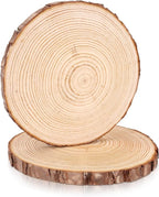 FSWCCK 2 Pack Nature Unfinished Round Wood Slices, 8-9 Inches Wooden Circle by FSWCCK