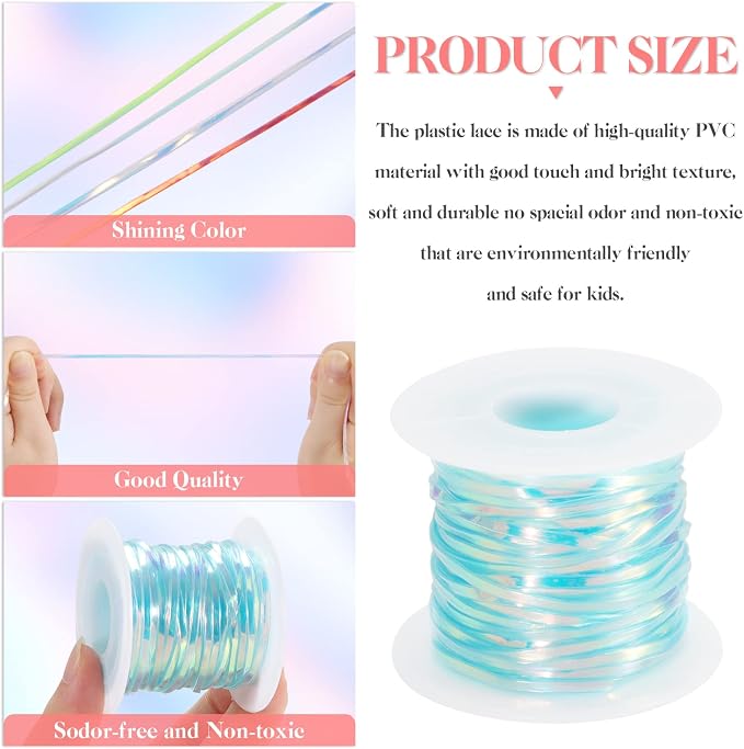 KAMJUNTAR Laser Reflective Lanyard String Kit, 15 Rolls Gimp Cord Lacing Kit - Image 6
