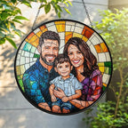 Personalized Family Stained Glass Sun Catcher, Customized Stained Glass Window - Image 3