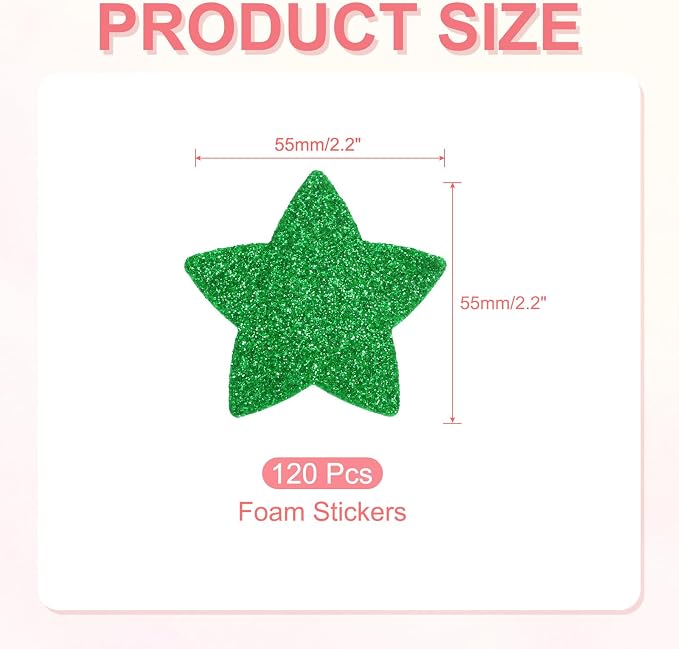 PATIKIL 2.2"x2.2" Star Foam Stickers - Image 2