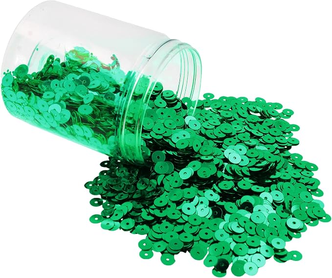 Mandala Crafts 6mm Flat Round Emerald Sequins by MandalaCrafts
