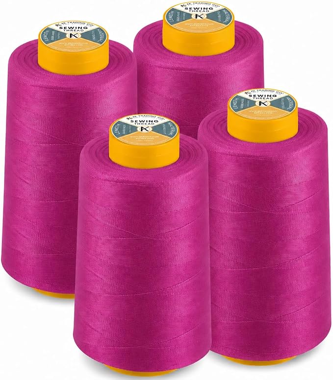 AK Trading 4-Pack HOT Pink All Purpose Sewing Thread Cones of High Tensile by Fabrics%7CEventDecor%7CCrafts%7CUpholsteryFoam