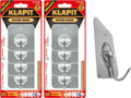 KLAPiT Super Hook - Heavy-Duty Adhesive Wall Hooks, Holds Up to 11 lbs, Waterproof, No Damage, Easy Install on Tile, Wood, Stone, Glass & Metal - Made of Steel (Silver, 8pc)