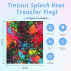 Tintnut Multicolor Splash Heat Transfer Vinyl, stretch washable, works - Image 2