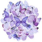 Imeepa 40Pcs Purple Butterfly Stickers Transparent Scrapbooking Stickers | PET by Imeepa