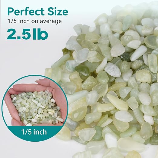 2.5 lbs Jade Pebbles for Indoor Plants, 1/5 Inch Succulent and Cactus Pebbles - Image 2