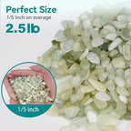 2.5 lbs Jade Pebbles for Indoor Plants, 1/5 Inch Succulent and Cactus Pebbles - Image 2