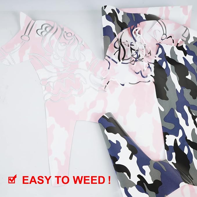 FUNKAKA Camo Army Grey HTV Heat Transfer Vinyl Bundle, 10 Sheets PU HTV Vinyl - Image 4
