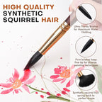 Watercolor Brushes Professional, Fuumuui 10Pcs Synthetic Squirrel Hair Water - Image 3