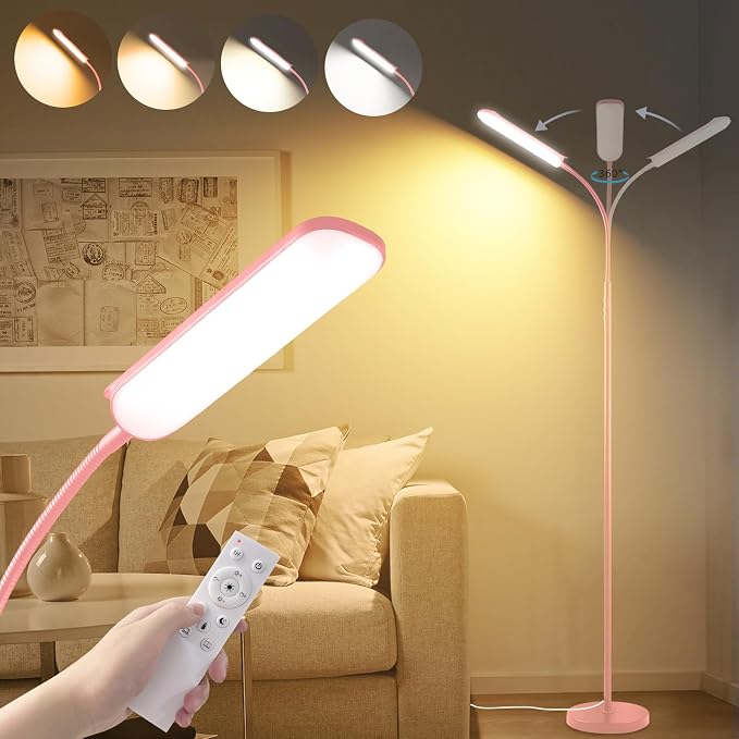 marctronic Pink LED Floor Lamp, 18W 1800LM Bright Floor Lamp by Marctronic