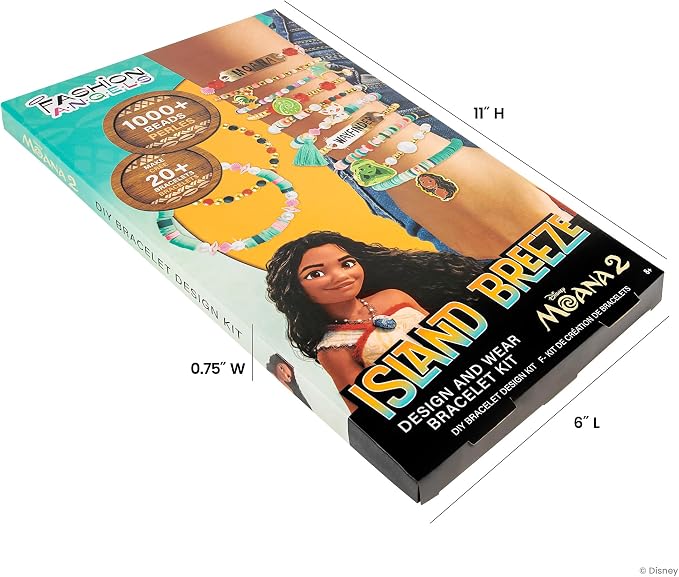 Fashion Angels Disney Moana 2 DIY Bracelet Making Kit | Includes 1, 000+ Beads - Image 2