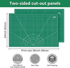 ArtAt Self Healing Cutting Mat: 24 x 36 inch Green Large 5-Ply Double-Sided - Image 2