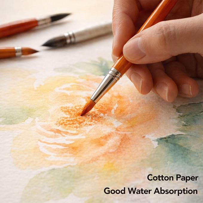 120 Sheets Large Watercolor Paper Bulk, 140 lb/300 GSM Cold Press Paper White - Image 4