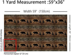 Rustic Bear Fabric by The Yard, Vintage Wildlife Silhouette Waterproof Outdoor - Image 2