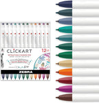 Zebra Pen CLiCKART Retractable Felt Tip Pen, 0.6mm Fine Point, Moisture by ZebraPen