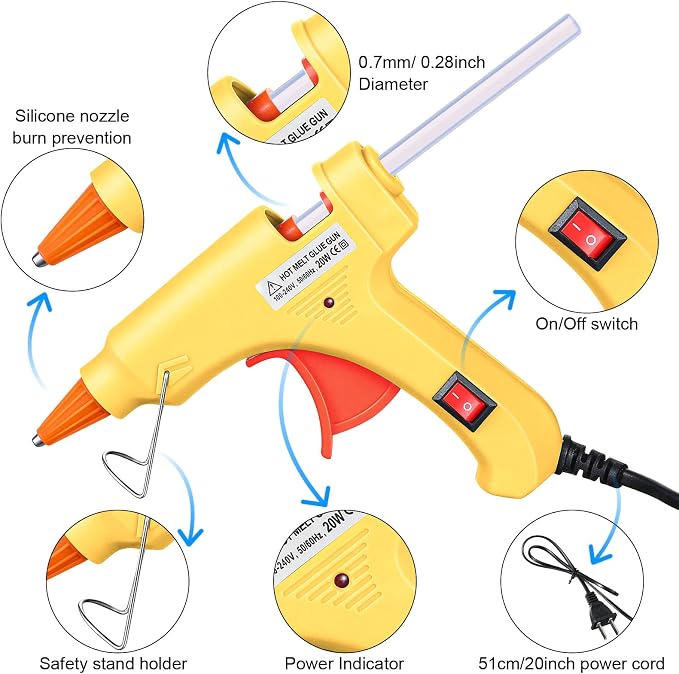 Zhengmy 12 Pcs Mini Glue Gun Crafts Hot Melt Guns Low Temp Glue - Image 3