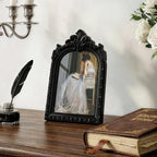 4x6 Black Picture Frame, Vintage Ornate Arched Photo Frame, Glass Front - Image 4