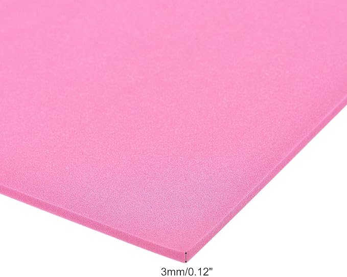 uxcell Pink EVA Foam Sheets 10 x 10 Inch 3mm Thickness - Image 3