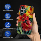Case for Samsung Galaxy S23 FE Case, Vintage Floral Girly Design Hybrid Dual - Image 3