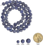 48pcs Natural Matte Olded Blue Sodalite Gemstone Beads，8mm Frosted Round Loose - Image 2