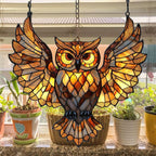 Owl Faux Tiffany Acrylic Suncatcher Stained Glass Effect Window Car Hanging - Image 4