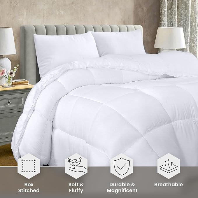 Utopia Bedding Twin XL Comforter Duvet Insert, Quilted White Comforter - Image 3