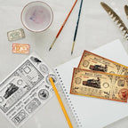 GLOBLELAND Vintage Train Ticket Clear Stamps - Image 7