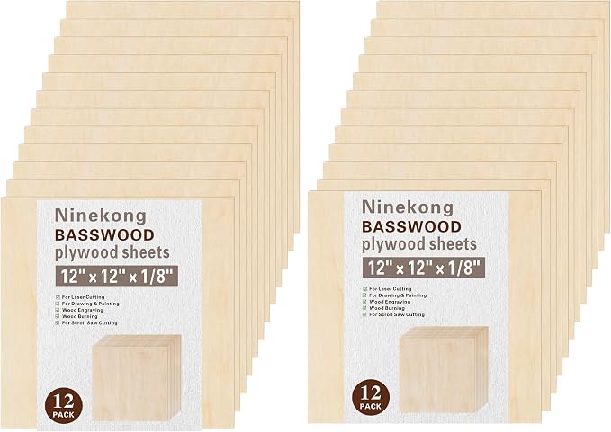 24 Pack Basswood Sheets 1/8 inch, 3mm Basswood by Unknown
