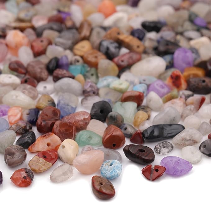 400pcs Natural Chip Stone Beads - Image 8