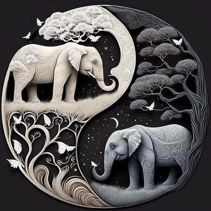 Eiazuiks Diamond Painting Kits for Adults, Elephant 5D DIY Diamond Art Kits by Eiazuiks