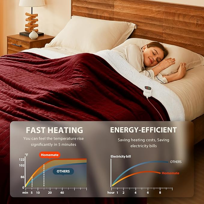 Homemate Electric Heated Blanket King - Image 2