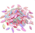 120 Pcs Iridescent Pink Petal Mosaic Tiles, Hand Cut Stained Glass Petals by KALUCION