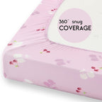 Yoofoss Pack and Play Sheets Fitted, Mini Crib Sheets 2-Pack - Image 6