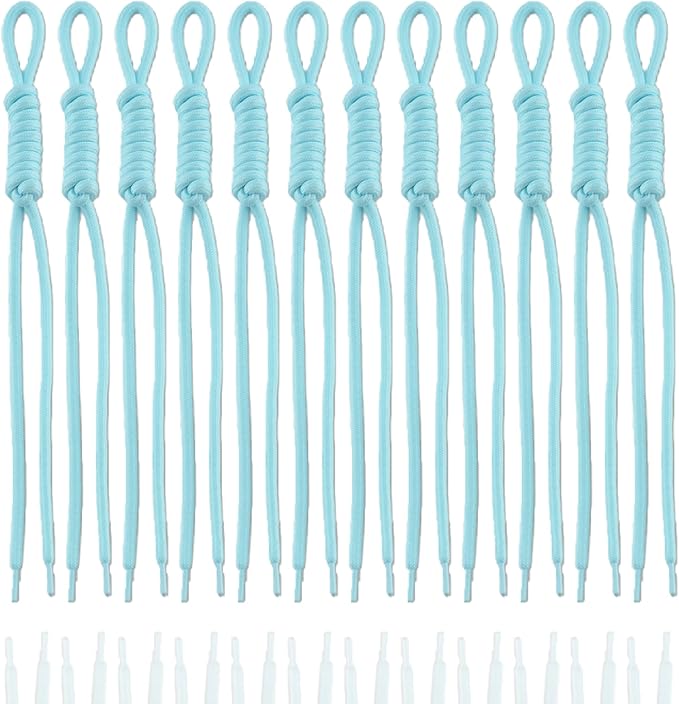 KJML DIY Paracord Keychain 12pcs Paracord Rope Keychain Braided Cord Rope Bag by KJMLDIY