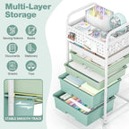 5 Drawer Rolling Storage Cart - Image 3
