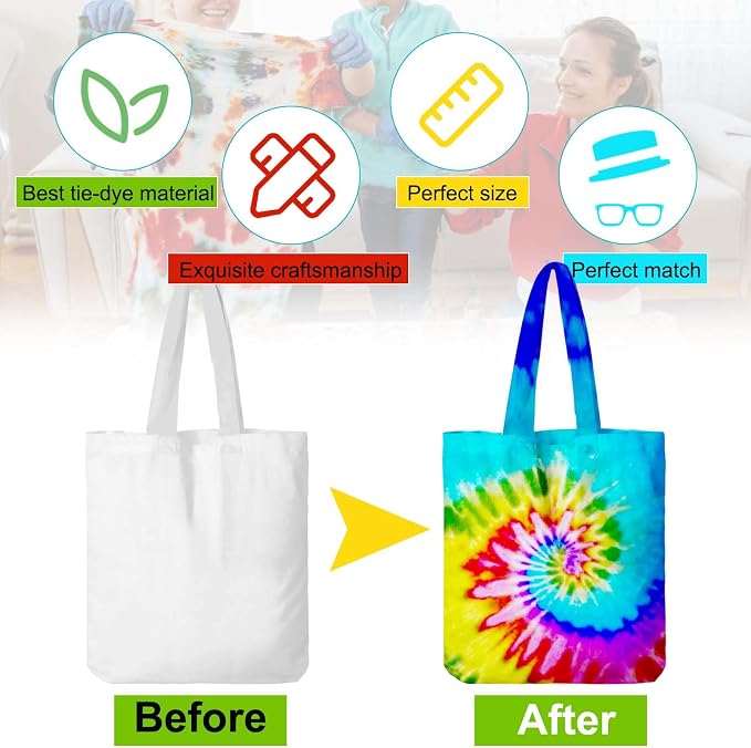 Vodolo White Bags for Tie Dye, Tie Dye Kits for Adults Kids Women Large Groups - Image 4