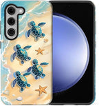 for Samsung Galaxy S23 Plus Case, Sea Turtle Beach Pattern Glossy 2 in 1 - Image 2