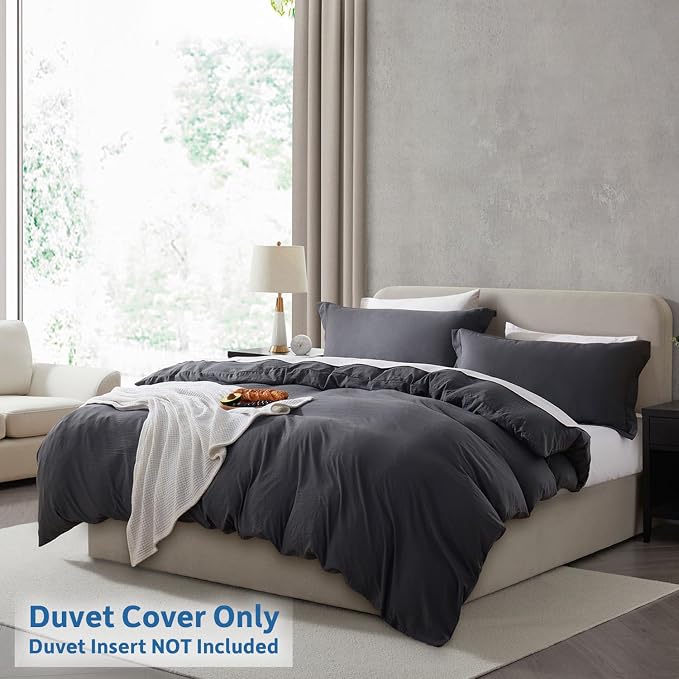 Nestl Dark Grey California King Duvet Cover Sets - Image 2