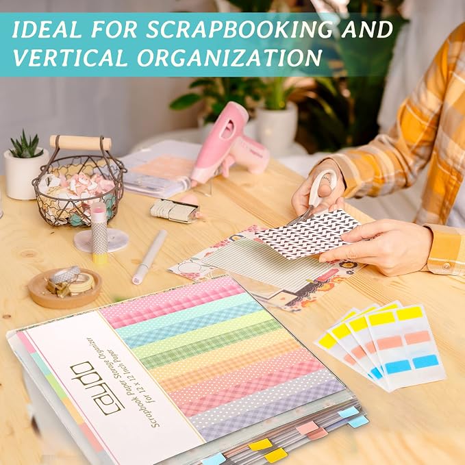 Caydo 12 Pcs Scrapbook Paper Storage - Image 7