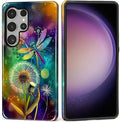 for Samsung Galaxy S25 Ultra Case, Dragonfly Dandelion Colorful Pattern Glossy by Teonvpu