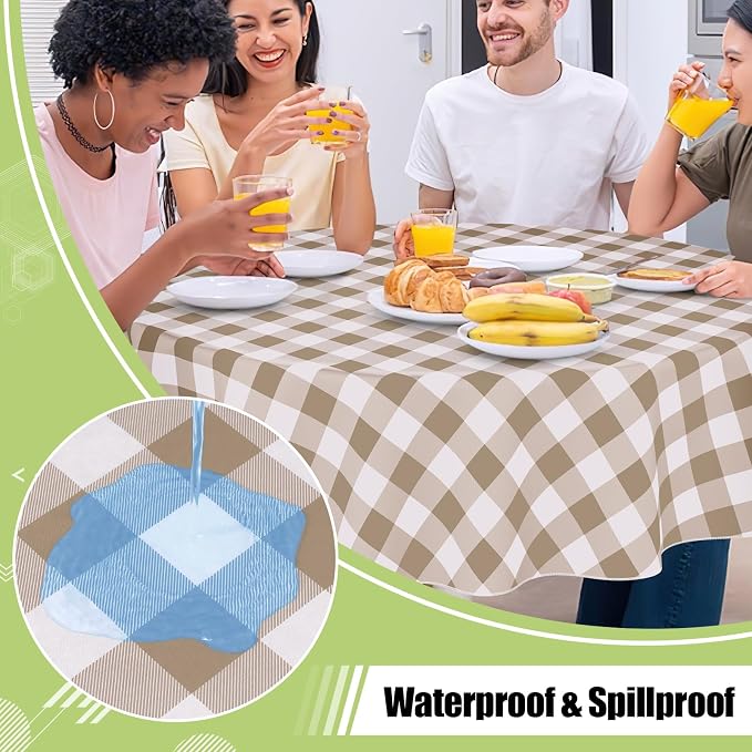Smiry Oval Table Cloth, Waterproof Vinyl Tablecloths - Image 2