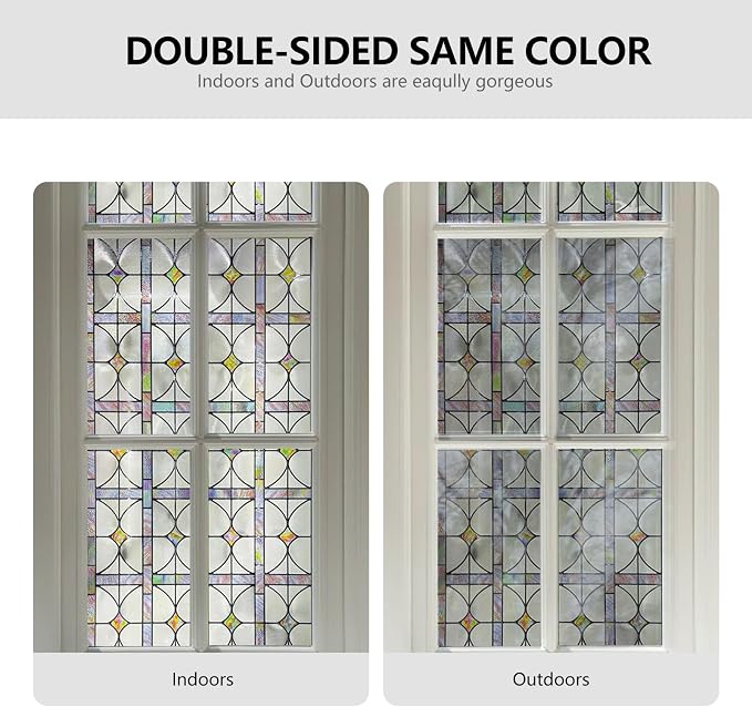 3D Stained Glass Window Film, Decorative Window Privacy Film - Image 6