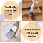 Bates- Paint Brushes, 12 Pack Angle Brushes, Treated Wood Handle | Wall Paint - Image 5