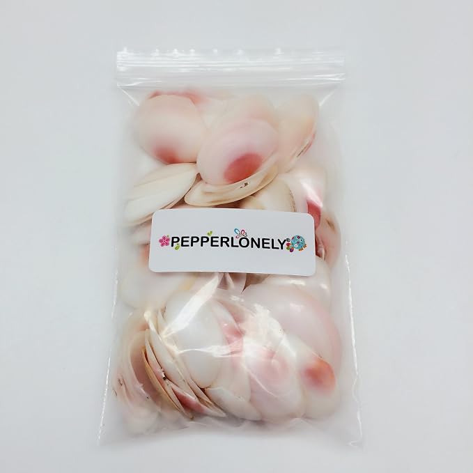 PEPPERLONELY Pink Clam Sea Shells, 4 OZ Apprx. 70 PC Shells, 1 Inch ~ 1-7/8 Inch - Image 3