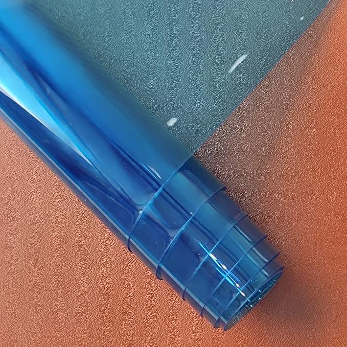HYANG SkyBlue Transparent PVC Super Clear Holographic Vinyl Faux Leather Sheets - Image 3