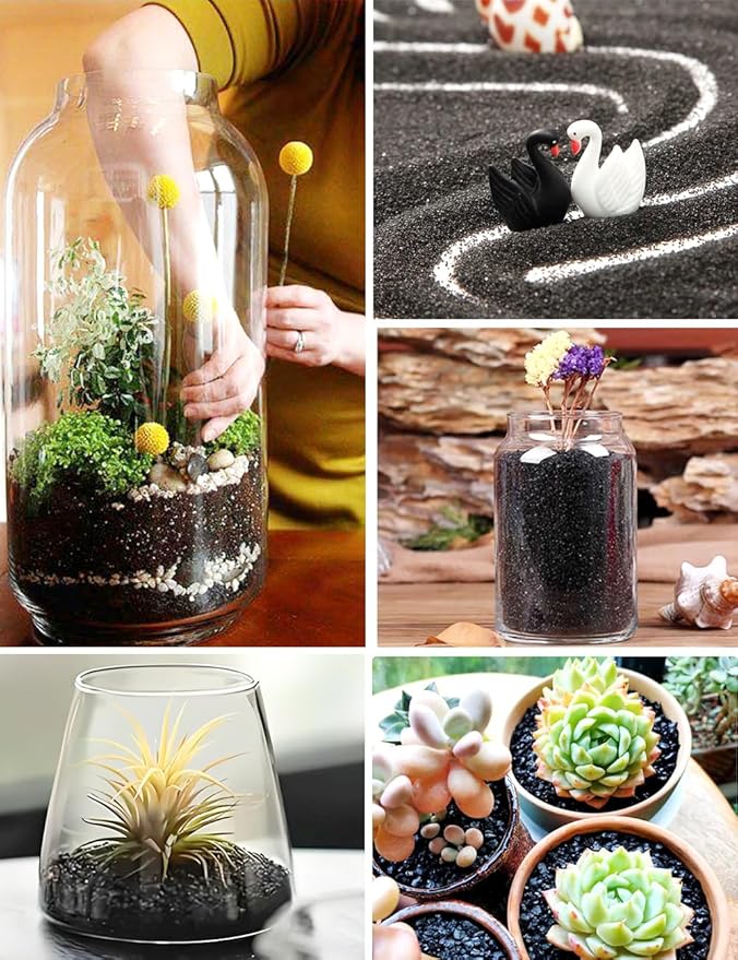 TOYPOPOR 6lb Succulents and Cactus Black Sand, Décor & Additive Tiny Stones - Image 7